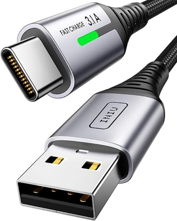 Picture of INIU USB C Charger Cable, 1m 3.1A Type C Cable Fast Charging, Braided USB A to USBC Phone Charger Cable USBC for iPhone 17 Pro Max Samsung Galaxy S25 S24 Ultra Huawei P9 Pixel 10 9 Pro iPad PS5 etc.
