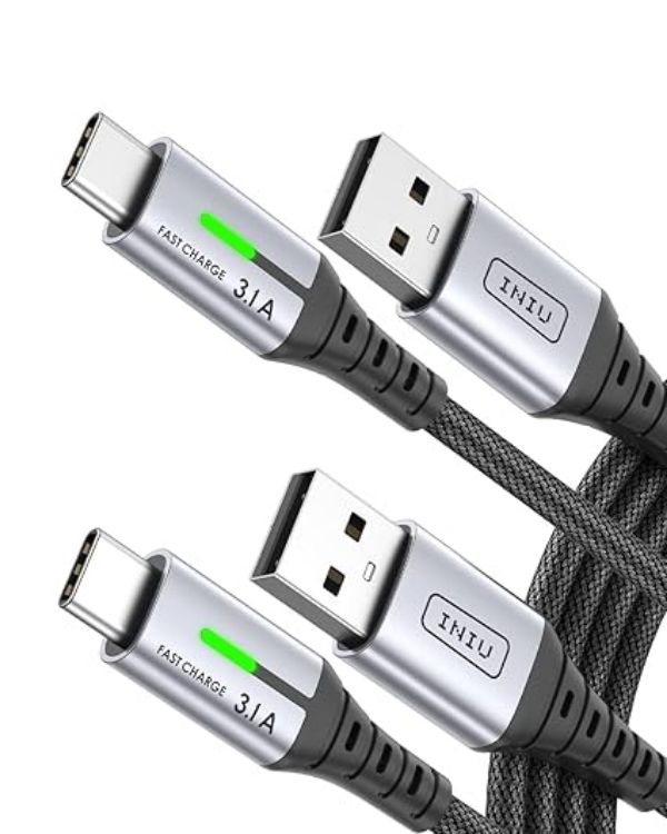Picture of INIU USB C Charger Cable, 1m 3.1A Type C Cable Fast Charging, Braided USB A to USBC Phone Charger Cable USBC for iPhone 17 Pro Max Samsung Galaxy S25 S24 Ultra Huawei P9 Pixel 10 9 Pro iPad PS5 etc.