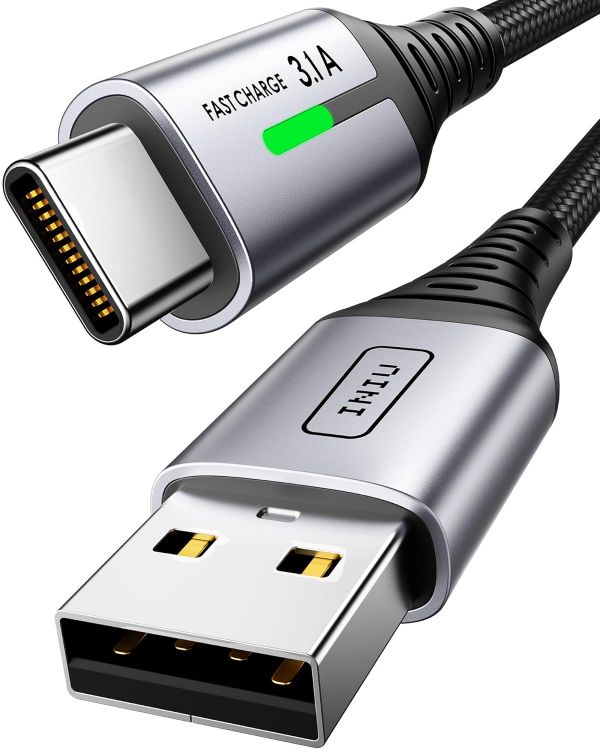 Picture of INIU USB C Charger Cable, 1m 3.1A Type C Cable Fast Charging, Braided USB A to USBC Phone Charger Cable USBC for iPhone 17 Pro Max Samsung Galaxy S25 S24 Ultra Huawei P9 Pixel 10 9 Pro iPad PS5 etc.