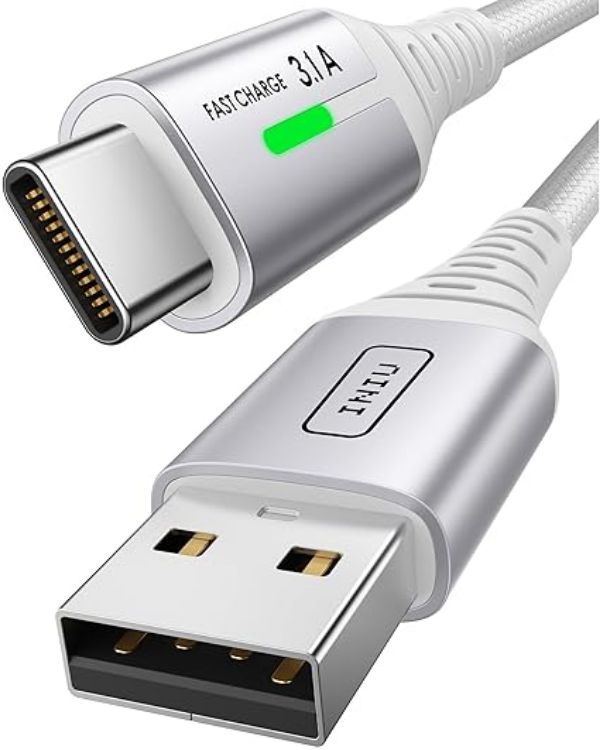 Picture of USB C Charger Cable, [2 Pack 1m BSWH] 3.1A Type C Cable Fast Charging, Braided USB A to USB-C Phone Charger Cable for iPhone 17 16 Pro Max, Samsung S25 24, Huawei Pixel 10, iPad etc.