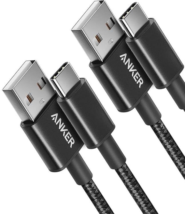 Picture of USB C Charger Cable, 2-Pack 1 ft (0.3m) USB to USB C Cable, USB A to USB C Braided Phone Charger Cable for iPhone 17/16/15, iPad Pro, Samsung Galaxy, MacBook Pro,and More