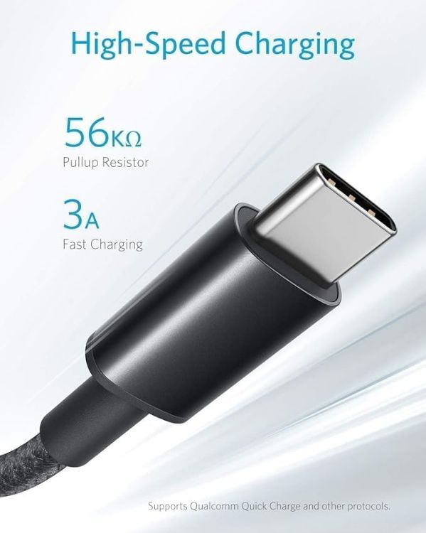 Picture of USB C Charger Cable, 2-Pack 1 ft (0.3m) USB to USB C Cable, USB A to USB C Braided Phone Charger Cable for iPhone 17/16/15, iPad Pro, Samsung Galaxy, MacBook Pro,and More