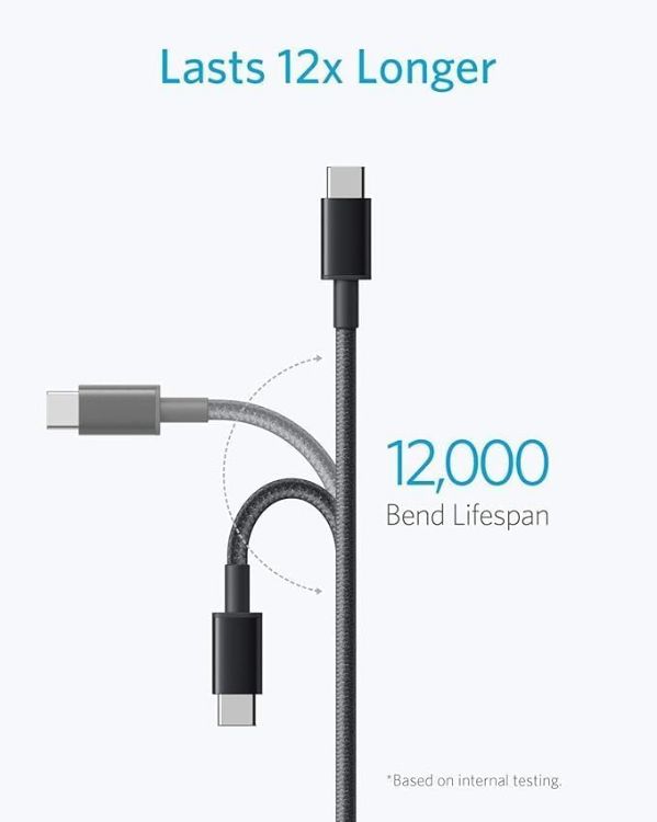 Picture of USB C Charger Cable, 2-Pack 1 ft (0.3m) USB to USB C Cable, USB A to USB C Braided Phone Charger Cable for iPhone 17/16/15, iPad Pro, Samsung Galaxy, MacBook Pro,and More