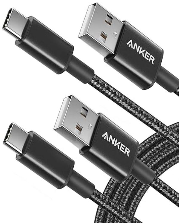 Picture of USB C Charger Cable, 2-Pack 1 ft (0.3m) USB to USB C Cable, USB A to USB C Braided Phone Charger Cable for iPhone 17/16/15, iPad Pro, Samsung Galaxy, MacBook Pro,and More