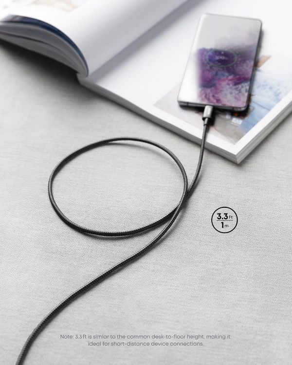 Picture of Anker 333 USB C to USB C Charging Cable, (3.3ft/1m 100W, 2-Pack), Fast Charging Power Suitable for iPhone 17/16/15, iPad Pro, Samsung Galaxy, MacBook Pro,and More