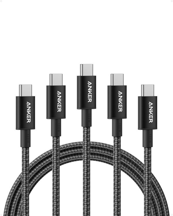 Picture of Anker 333 USB C to USB C Charging Cable, (3.3ft/1m 100W, 2-Pack), Fast Charging Power Suitable for iPhone 17/16/15, iPad Pro, Samsung Galaxy, MacBook Pro,and More