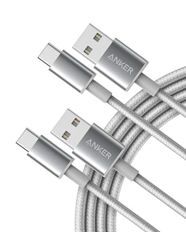 Picture of USB C Charger Cable, 2-Pack 1ft(0.3m) USB to USB C Cable, USB A to USB C Braided Phone Charger Cable for iPhone 17/16/15, iPad Pro, Samsung Galaxy, MacBook Pro,and More