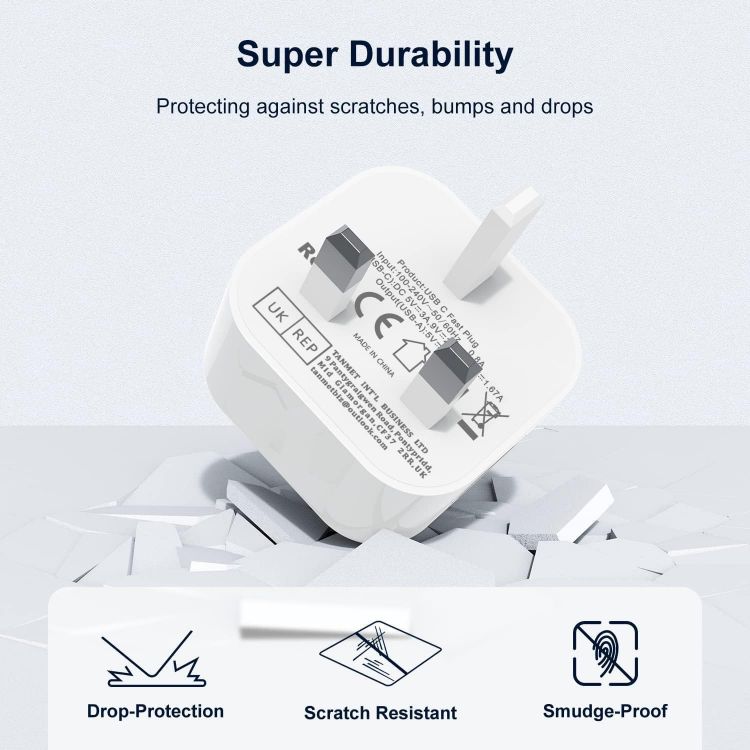 Picture of USB C and USB Plug UK Fast Charge,40W Multi USB Plug Fast Charger 20W Dual USBC Power Adapter i Phone Apple Type C Plugs with USB Port Head for iPhone 17 16 15 14 13 12 11 Pro Max Plus iPad 10th A16