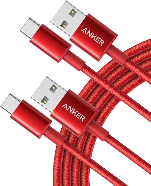 Picture of USB C Charger Cable, 2-Pack 6 ft (1.8 m) USB to USB C Cable, USB A to USB C Braided Phone Charger Cable for iPhone 17/16/15, iPad Pro, Samsung Galaxy, and More(Red