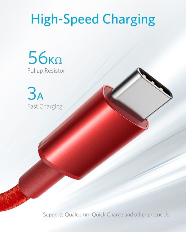 Picture of USB C Charger Cable, 2-Pack 6 ft (1.8 m) USB to USB C Cable, USB A to USB C Braided Phone Charger Cable for iPhone 17/16/15, iPad Pro, Samsung Galaxy, and More(Red