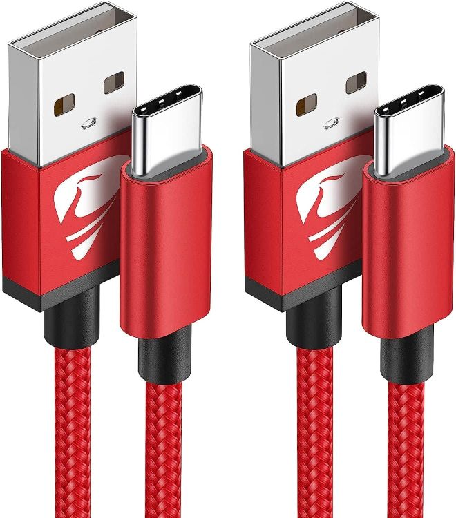 Picture of USB C Charger Cable 1M 2Pack Type C Charger Fast Charging 3A Lead Nylon Braided for Samsung Galaxy S22 S21 S20 S10 S9 S8 A12 A20e A40 A51 A70,Huawei P30 P20,Google Pixel 6,Xiaomi,Sony Xperia,Switch