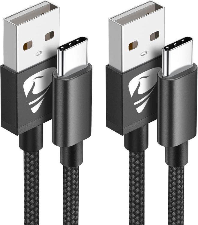 Picture of USB C Charger Cable 2M 2Pack USB A to USB C Type C Charger Fast Charging 3A Lead Braided for Samsung Galaxy S24 S23 S22 S21 S20 S10 S9 A14 A40 A53 A54 A70,Google Pixel 8 7 6 6a,Huawei,Xiaomi,Switch