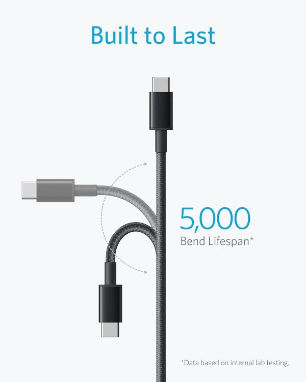 Picture of New Nylon USB-C to USB-C Cable (2pack, 1 ft/0.3m, 60W), USB 2.0 Type C Charging Cable for iPhone 17/16/15, iPad Pro, Samsung Galaxy, MacBook Pro,and More(Black)