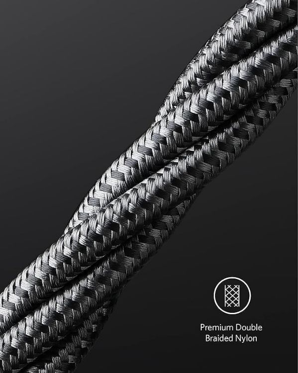 Picture of New Nylon USB-C to USB-C Cable (2pack, 1 ft/0.3m, 60W), USB 2.0 Type C Charging Cable for iPhone 17/16/15, iPad Pro, Samsung Galaxy, MacBook Pro,and More(Black)