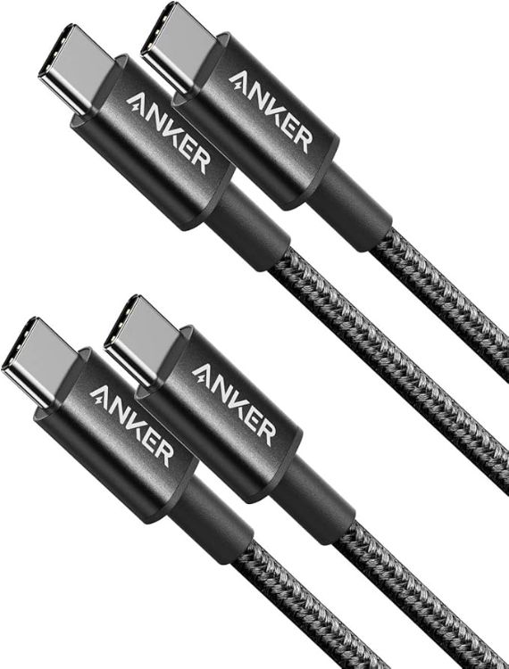 Picture of New Nylon USB-C to USB-C Cable (2pack, 1 ft/0.3m, 60W), USB 2.0 Type C Charging Cable for iPhone 17/16/15, iPad Pro, Samsung Galaxy, MacBook Pro,and More(Black)