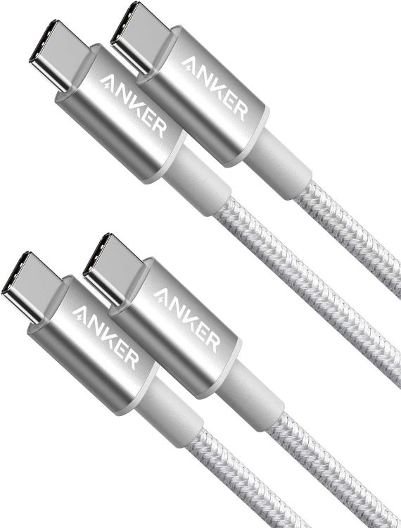 Picture of Anker USB C Cable, 2 Pack New Nylon USB C to USB C Cable (3.3ft/1m 60W), for MacBook Pro 2020, iPad Pro 2020, iPad Air 4, Galaxy S20, Switch, Pixel, LG and More | For iPhone 17 Series, iPad mini 6, and More