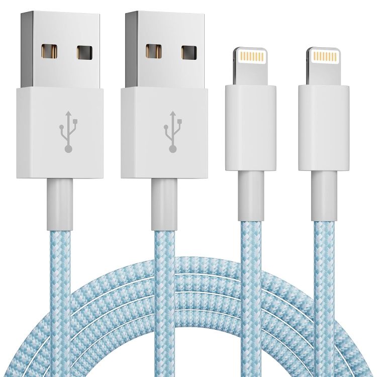 Picture of 2Pack 1M iPhone Charger Cable[Apple MFi Certified] Braided Lightning Cable | USB iphone Charging Cord for iPhone 14/14Pro/14Pro Max/13/12/11 Pro Max XS XR X 8 7 6 Plus 5, iPad and iPod