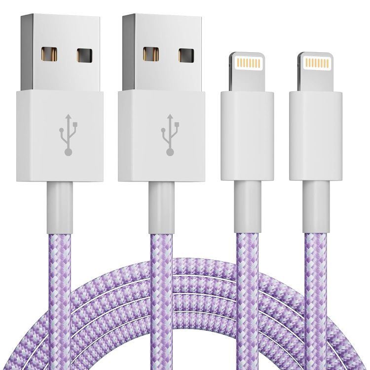 Picture of 2Pack 1M iPhone Charger Cable[Apple MFi Certified] Braided Lightning Cable | USB iphone Charging Cord for iPhone 14/14Pro/14Pro Max/13/12/11 Pro Max XS XR X 8 7 6 Plus 5, iPad and iPod