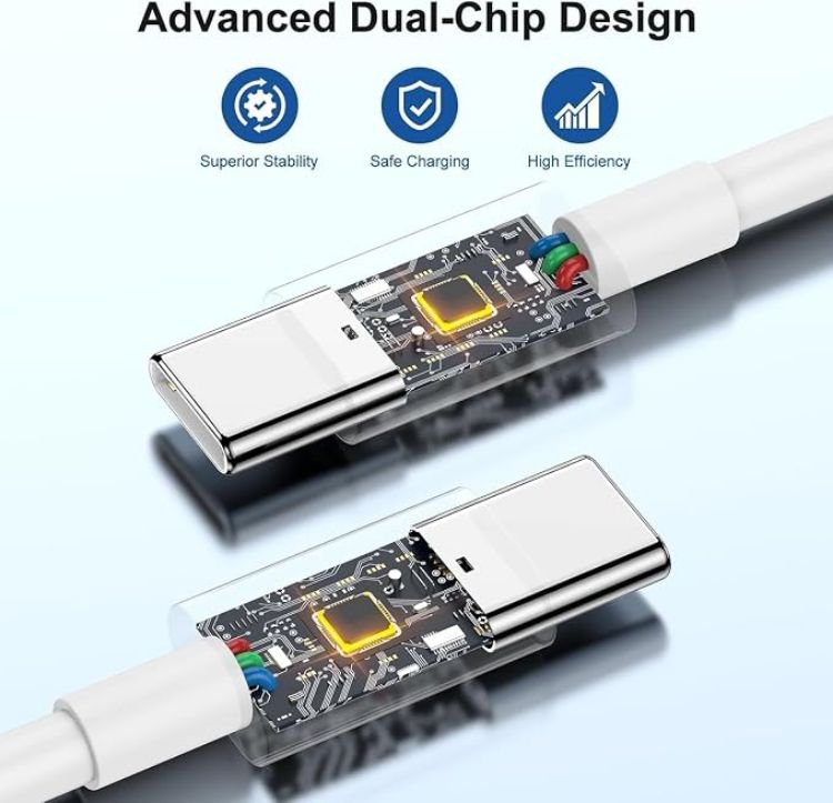 Picture of iPhone 17/16/15 Charger Cable,USB C to USBC Charger Cables,1M i Phone Fast Charging Lead, Type C Charge Wire for iPhone 17 Pro Max/17 Air/16/16 e/16 Pro/15 Plus/15 Pro/15 Pro Max,iPad Pro/Air/Mini