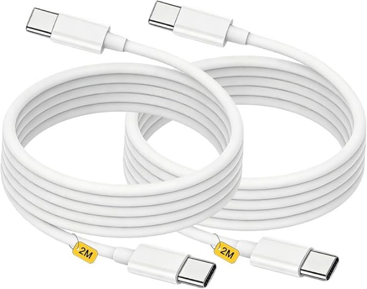 Picture of USB C to USB C Charger Cable,2Pack i Phone Type C Charging Lead 2M Long Fast Charging Wire USBC Charger Cables Compatible with iPhone 17 Pro Max/17 Air/16/16 e/16 Pro/15 Plus, iPad Pro/Air/Mini,Mac