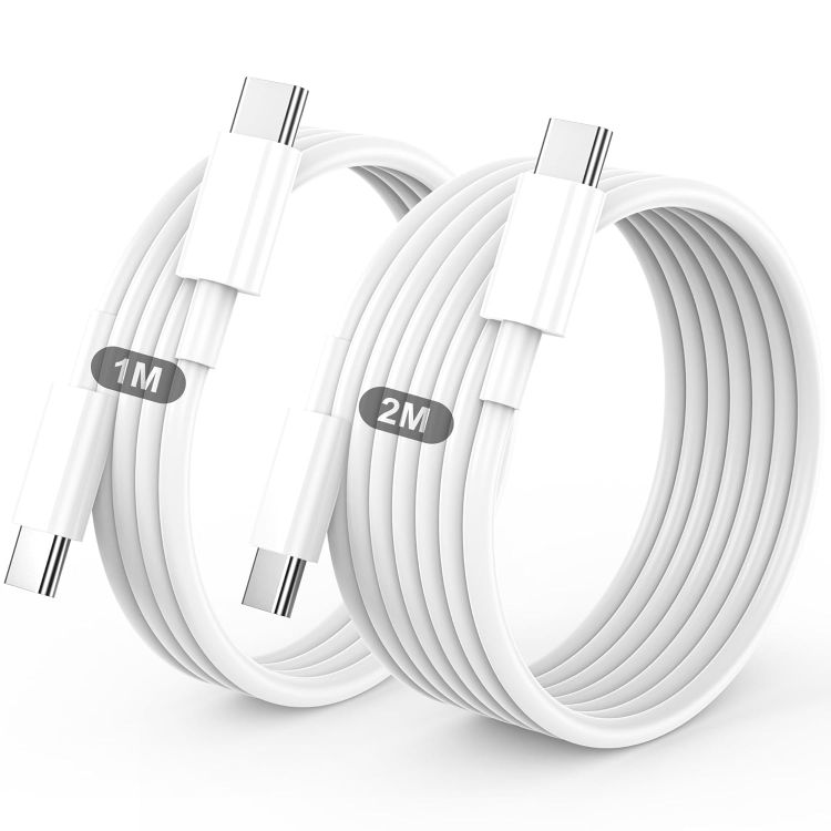 Picture of USB C Charger Cable, USB C to USB C 2Pack 1M+2M Lead, Type C Charger Fast Charging Wire for iPhone 17 16 15 Pro Max Pro Plus, for iPad Pro/Air/Mini, for MacBook Air/Pro, for Samsung Galaxy S26 (60w)