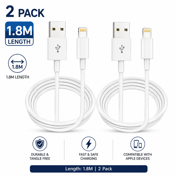 Picture of 2Pack 1M iPhone Charger Cable[Apple MFi Certified] USB to Lightning Cable | USB iphone Charging Cord for iPhone 14/14Pro/14Pro Max/13/12/11 Pro Max XS XR X 8 7 6 Plus 5, iPad and iPod