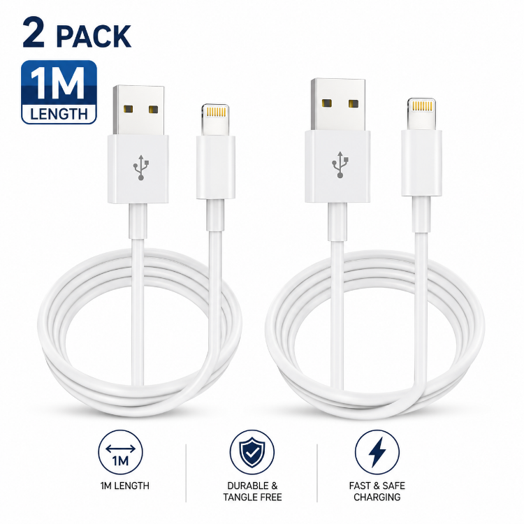 Picture of 2Pack 1M iPhone Charger Cable[Apple MFi Certified] USB to Lightning Cable | USB iphone Charging Cord for iPhone 14/14Pro/14Pro Max/13/12/11 Pro Max XS XR X 8 7 6 Plus 5, iPad and iPod