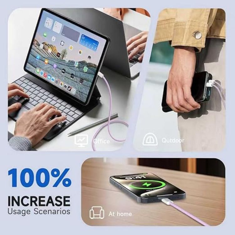 Picture of 3Pack 1M USB C to USB C Charging Cable for Apple iPhone 17/16/15 Charger Fast 3ft USBC to Type C Power Cord for iPhone 17/17 Pro/17 Pro Max/Air/16/16e/15，MacBook Air 13 inch/MacBook Pro