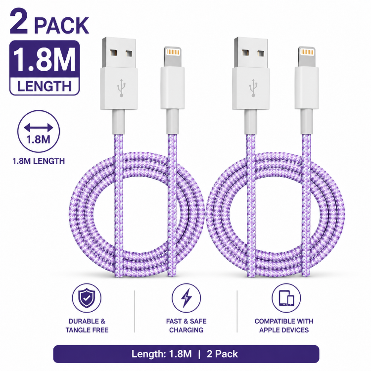 Picture of 2Pack 1M iPhone Charger Cable[Apple MFi Certified] Braided Lightning Cable | USB iphone Charging Cord for iPhone 14/14Pro/14Pro Max/13/12/11 Pro Max XS XR X 8 7 6 Plus 5, iPad and iPod