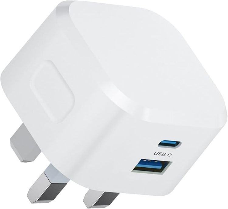 Picture of USB C Plug 20W, Apple iPhone Fast Charger Plug UK for i Phone 17/17 Air/17 Pro Max/16/16e/16 Pro Max/15 Plus/14/13/12/11/XR/XS/SE/8/7/6, Type C USBC Fast Charging for i Phone Apple Watch