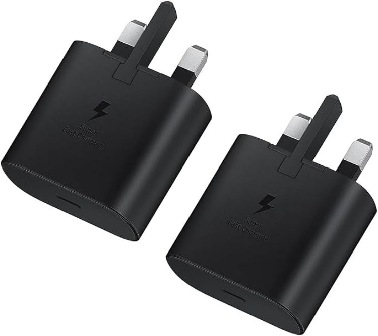 Picture of Samsung Fast Charger Plug 2Pack, USB C Samsung Charging Plug UK USBC Type C Charge For Galaxy S25 S24 S23 S22 S21 S20 A16 A15 A14 A17 A56 A55 A54 A53 A52 A50 A70 A17 A16 A15 A26 A25 A24 A23 A22