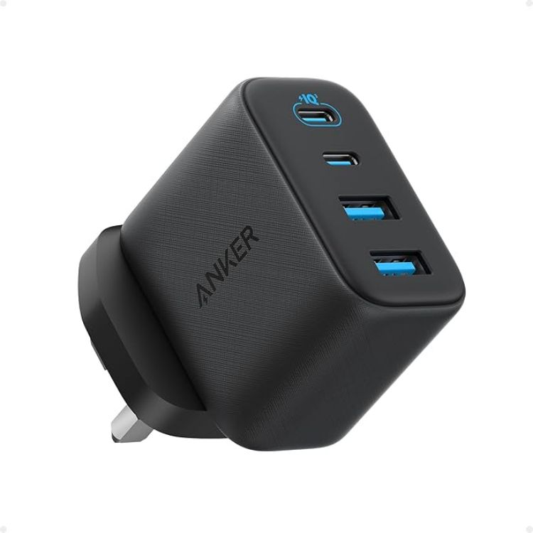 Picture of Anker Zolo 50W USB C Plug, 4-Port USB C Charger with 2 USB-C & 2 USB-A, Compact Fast Charger UK for iPhone 17/16/15/14/13 Series, iPad, Galaxy (Black, Cable Not Included)