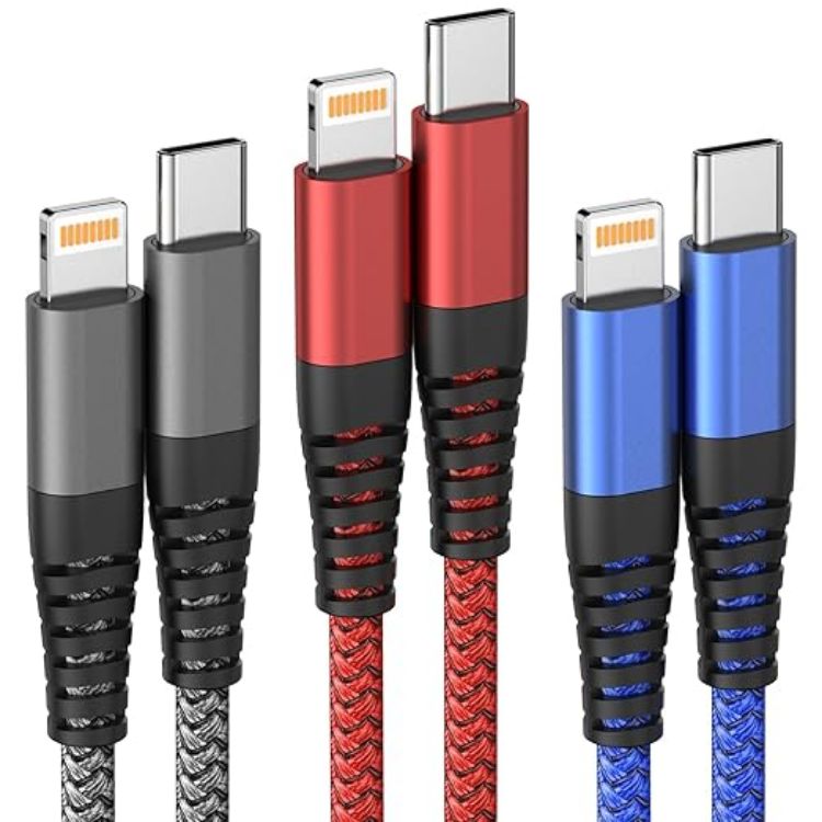 Picture of iPhone Charger Cable ,3Pack 1M USB C to Lightning Cable [MFi Certified] | Braided iPhone Charger USB C Fast Charging Cord for iPhone 14 13 12 11 Pro Max XS XR X 8,iPad