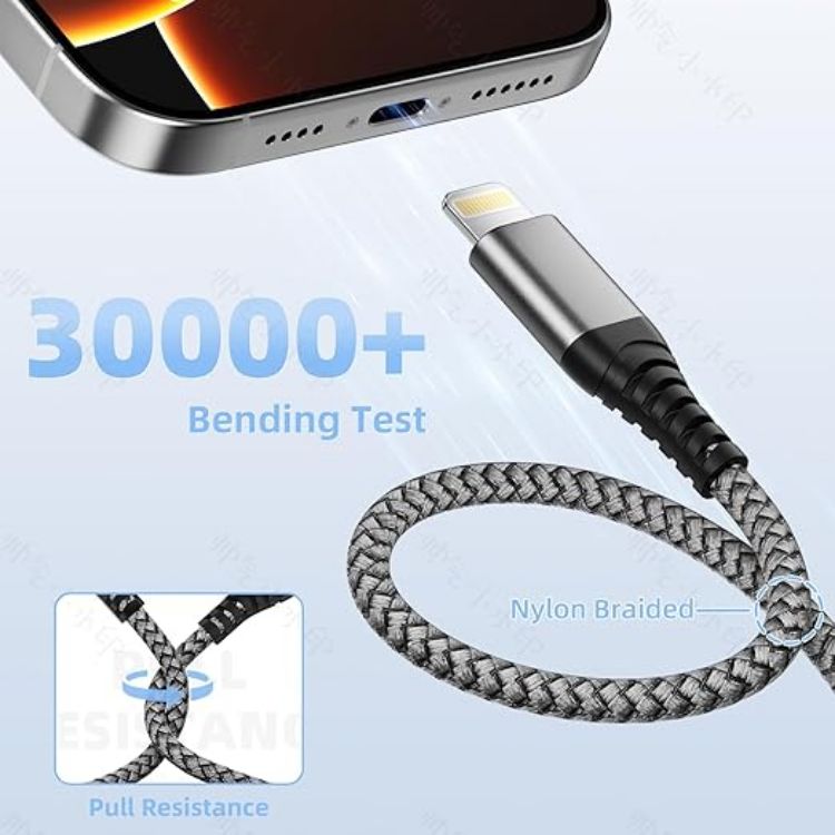 Picture of iPhone Charger Cable ,3Pack 1M USB C to Lightning Cable [MFi Certified] | Braided iPhone Charger USB C Fast Charging Cord for iPhone 14 13 12 11 Pro Max XS XR X 8,iPad