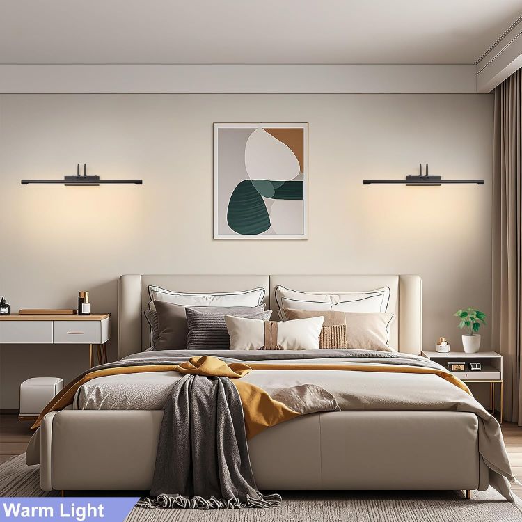 Picture of LED Bathroom Wall Light Black LED Picture Lights for Wall with Switch 60CM | Bathroom Mirror Light, 270° Adjustable, 800Lumen Waterproof, 3 Color Temperature, Vanity Lights, Hardwired