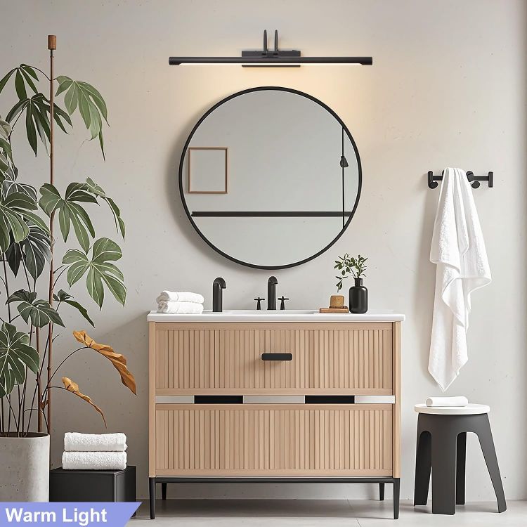 Picture of LED Bathroom Wall Light Black LED Picture Lights for Wall with Switch 60CM | Bathroom Mirror Light, 270° Adjustable, 800Lumen Waterproof, 3 Color Temperature, Vanity Lights, Hardwired