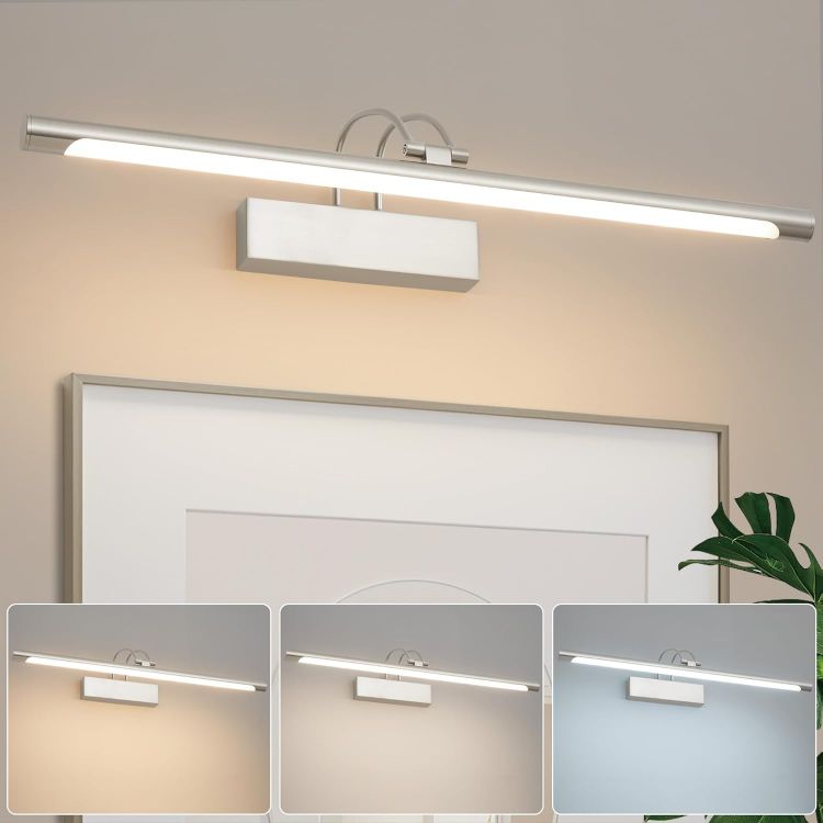 Picture of LED Bathroom Wall Light Black LED Picture Lights for Wall with Switch 60CM | Bathroom Mirror Light, 270° Adjustable, 800Lumen Waterproof, 3 Color Temperature, Vanity Lights, Hardwired