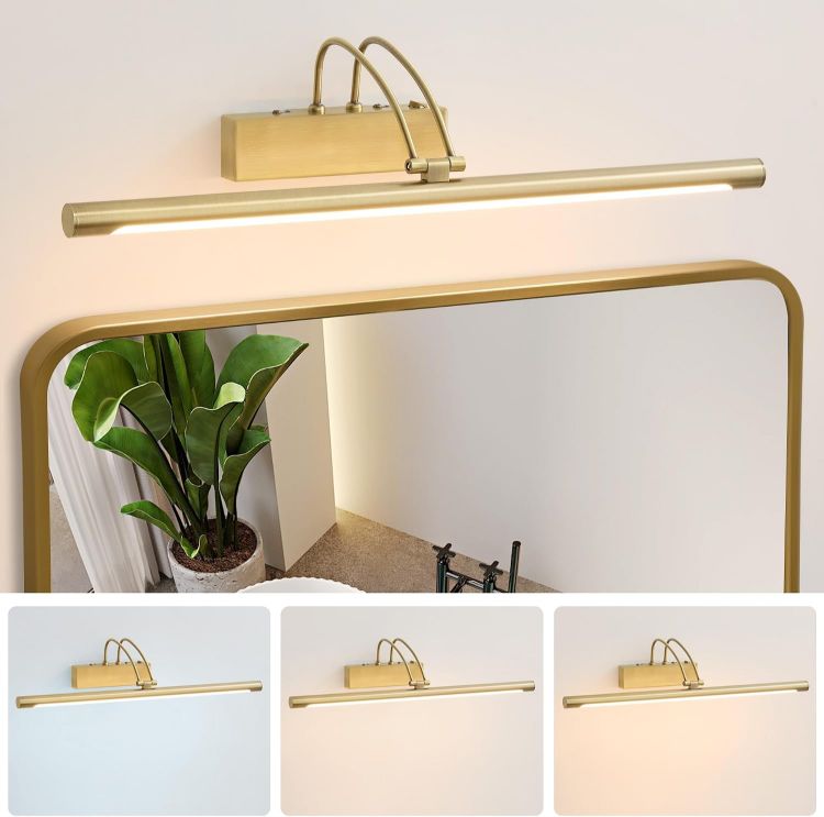 Picture of LED Bathroom Wall Light Black LED Picture Lights for Wall with Switch 60CM | Bathroom Mirror Light, 270° Adjustable, 800Lumen Waterproof, 3 Color Temperature, Vanity Lights, Hardwired