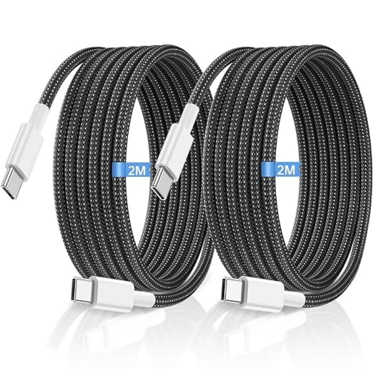 Picture of USB C to USB C Charger Cable, 2M 60W Type C Cable Lead Fast Charging, Phone Charger USB C iPhone Cable for Apple iPhone 17 16 15 Series MacBook iPad Pro/Air Samsung Galaxy S26/S25 Google Pixel 2Pack