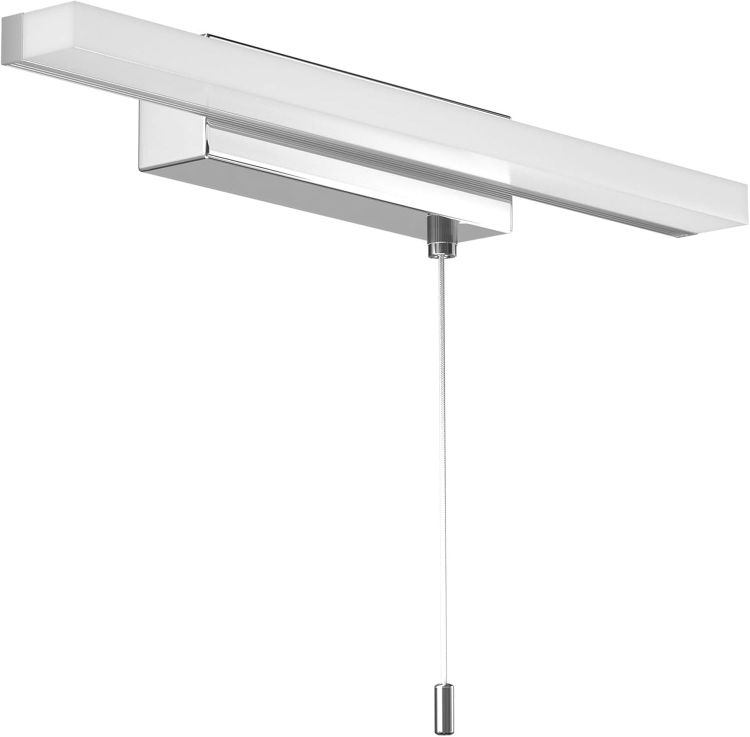 Picture of Luxvista LED Bathroom Mirror Light with Pull Cord Switch 9W, IP44 Waterproof Bathroom Wall Light with Pull Cord, Over Mirror Light for Shaving and Makeup, Cool White 6000K
