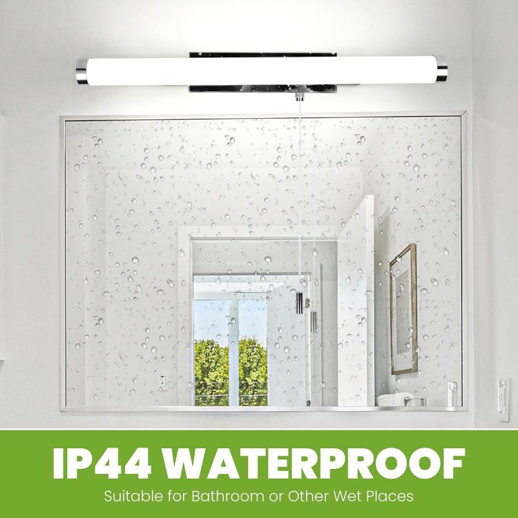 Picture of Luxvista LED Bathroom Mirror Light with Pull Cord Switch 9W, IP44 Waterproof Bathroom Wall Light with Pull Cord, Wall Light Over Mirror Lamp for Shaving and Makeup, Cool White 6500K