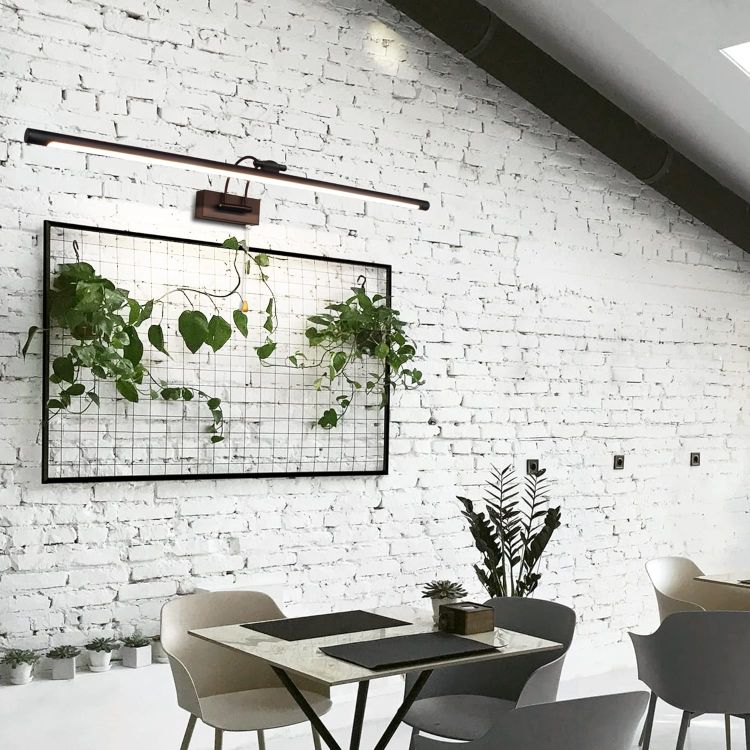 Picture of MantoLite LED Modern Bathroom Vanity Light Fixture Matte Black 90CM 16W Cabinet Over Mirror Light, Indoor Lighting Wall Light with Ajustable Arm for Hotel Bedside 3000K Picture Lights