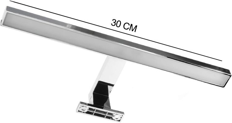 Picture of LIGHTWORLD24 Welt der Lichter LED Mirror Light I Bathroom Light I Makeup Light I Bathroom I Surface Light I Cabinet Lighting I Clamp Light I Neutral White I 230V I 550LM I IP44 I 30cm I 5W | Make-up light, surface-mounted light, clamp light, 550 lm, 5 W, IP44, 230 V