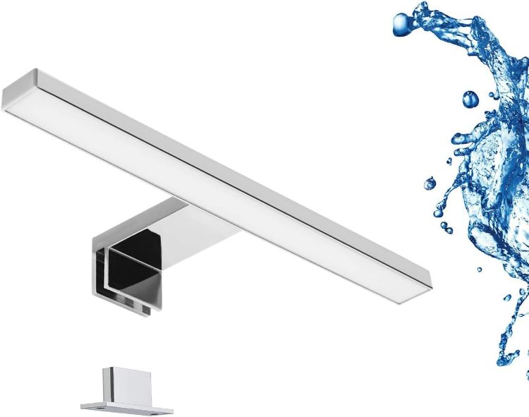 Picture of LIGHTWORLD24 Welt der Lichter LED Mirror Light I Bathroom Light I Makeup Light I Bathroom I Surface Light I Cabinet Lighting I Clamp Light I Neutral White I 230V I 550LM I IP44 I 30cm I 5W | Make-up light, surface-mounted light, clamp light, 550 lm, 5 W, IP44, 230 V