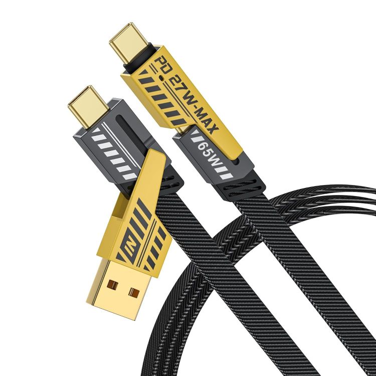 Picture of NOHON 4 in 1 Multi Charger Cable: 4FT/1.2M Multiple Fast Charging Cable with USB A/USB C to Type C [65W] /PD [27W] Nylon Braided Charger Cord Compatible with iPhone Android Samsung Galaxy iPad MacBook