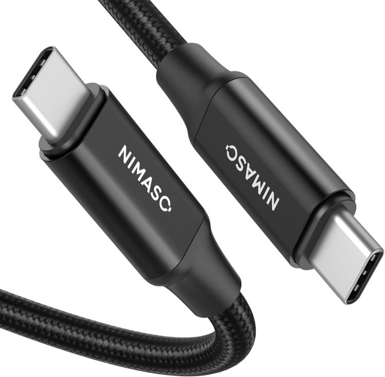 Picture of USB C to USB C 3.1 Gen2 Cable 1M, NIMASO PD 100W USB Type C to C Fast Charge Data Cable 4K Video Output for iPhone 15/15Pro,Macbook,iPad Pro,iPad mini 6,Samsung Galaxy S23/S22,HUAWEI MateBook
