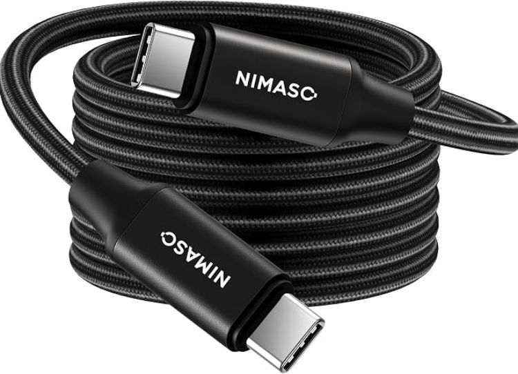 Picture of USB C to USB C 3.1 Gen2 Cable 1M, NIMASO PD 100W USB Type C to C Fast Charge Data Cable 4K Video Output for iPhone 15/15Pro,Macbook,iPad Pro,iPad mini 6,Samsung Galaxy S23/S22,HUAWEI MateBook