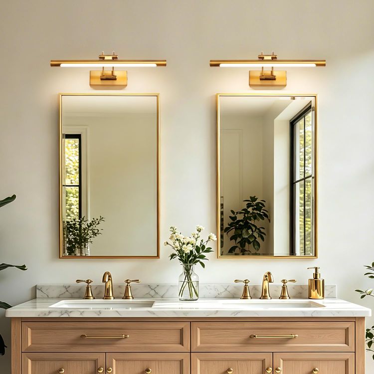 Picture of 40CM Gold Picture Lights for Wall Stepless Dimming Bath Mirror Light - 3 Color Temperatures & Swivel Head for Makeup Vanity, Picture Frame Lighting 10W [Energy Class F]