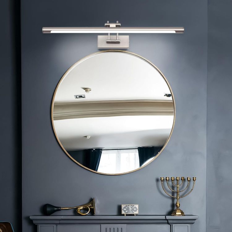 Picture of Bathroom Wall Light 40CM LED Bathroom Over Mirror Light with Switch,180° Adjustable Picture Lights IP44 Wall Lamp 8W Aluminum for Hotel Shaver Make Up Wall Scones(Matte Nickel) [Energy Class F]