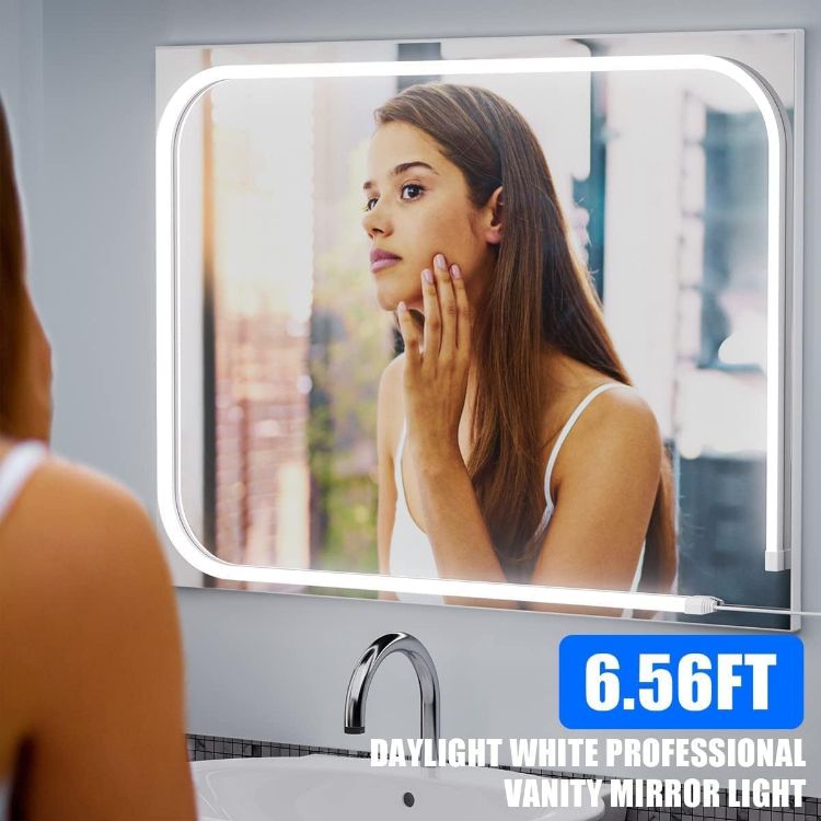 Picture of LED Vanity Mirror Lights, 6000K Dimmable Daylight White Vanity Light, 6.56FT Bright Vanity Makeup Light for Dressing Table Room, Bathroom [Energy Class A++]